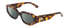 Profile View of SITO SHADES JUICY Designer Polarized Reading Sunglasses with Custom Cut Powered Smoke Grey Lenses in Honey Tortoise Havana Ladies Square Full Rim Acetate 53 mm