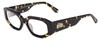 Profile View of SITO SHADES JUICY Designer Reading Eye Glasses in Limeade Black Yellow Tortoise Ladies Square Full Rim Acetate 53 mm