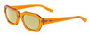 Profile View of SITO SHADES KINETIC Designer Polarized Reading Sunglasses with Custom Cut Powered Sun Flower Yellow Lenses in Amber Orange Crystal Unisex Square Full Rim Acetate 54 mm