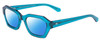 Profile View of SITO SHADES KINETIC Designer Polarized Sunglasses with Custom Cut Blue Mirror Lenses in Caribbean Blue Crystal Unisex Square Full Rim Acetate 54 mm