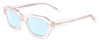 Profile View of SITO SHADES KINETIC Designer Blue Light Blocking Eyeglasses in Dew Clear Pink Crystal Unisex Square Full Rim Acetate 54 mm