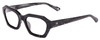 Profile View of SITO SHADES KINETIC Designer Progressive Lens Blue Light Blocking Eyeglasses in Matrix Black White Unisex Square Full Rim Acetate 54 mm