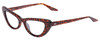 Profile View of SITO SHADES LUNETTE Designer Progressive Lens Blue Light Blocking Eyeglasses in Amber Cheetah Ladies Cat Eye Full Rim Acetate 52 mm