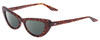 Profile View of SITO SHADES LUNETTE Designer Polarized Reading Sunglasses with Custom Cut Powered Smoke Grey Lenses in Amber Cheetah Ladies Cat Eye Full Rim Acetate 52 mm