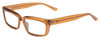 Profile View of SITO SHADES NIGHT IN MOTION Designer Reading Eye Glasses with Custom Cut Powered Lenses in Tobacco Orange Crystal Unisex Square Full Rim Acetate 57 mm