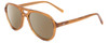 Profile View of SITO SHADES NIGHTFEVER Designer Polarized Sunglasses with Custom Cut Amber Brown Lenses in Tobacco Orange Crystal Unisex Pilot Full Rim Acetate 58 mm