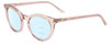 Profile View of SITO SHADES NOW OR NEVER Designer Progressive Lens Blue Light Blocking Eyeglasses in Sirocco Pink Crystal Ladies Square Full Rim Acetate 50 mm