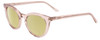 Profile View of SITO SHADES NOW OR NEVER Designer Polarized Reading Sunglasses with Custom Cut Powered Sun Flower Yellow Lenses in Sirocco Pink Crystal Ladies Square Full Rim Acetate 50 mm