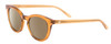 Profile View of SITO SHADES NOW OR NEVER Designer Polarized Sunglasses with Custom Cut Amber Brown Lenses in Tobacco Orange Crystal Ladies Round Full Rim Acetate 50 mm