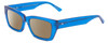 Profile View of SITO SHADES OUTER LIMITS Designer Polarized Reading Sunglasses with Custom Cut Powered Amber Brown Lenses in Electric Blue Crystal Unisex Square Full Rim Acetate 54 mm