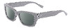 Profile View of SITO SHADES OUTER LIMITS Designer Polarized Reading Sunglasses with Custom Cut Powered Smoke Grey Lenses in Optic Black White Checker Print Unisex Square Full Rim Acetate 54 mm