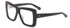 Profile View of SITO SHADES PAPILLION Designer Progressive Lens Blue Light Blocking Eyeglasses in Black Ladies Square Full Rim Acetate 56 mm