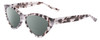 Profile View of SITO SHADES SEDUCTION Designer Polarized Reading Sunglasses with Custom Cut Powered Smoke Grey Lenses in Snow White Brown Tortoise Havana Ladies Cat Eye Full Rim Acetate 57 mm