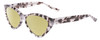 Profile View of SITO SHADES SEDUCTION Designer Polarized Reading Sunglasses with Custom Cut Powered Sun Flower Yellow Lenses in Snow White Brown Tortoise Havana Ladies Cat Eye Full Rim Acetate 57 mm