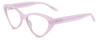 Profile View of SITO SHADES SEDUCTION Designer Reading Eye Glasses with Custom Cut Powered Lenses in Wild Orchid Purple Crystal Ladies Cat Eye Full Rim Acetate 57 mm