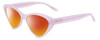 Profile View of SITO SHADES SEDUCTION Designer Polarized Sunglasses with Custom Cut Red Mirror Lenses in Wild Orchid Purple Crystal Ladies Cat Eye Full Rim Acetate 57 mm