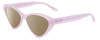 Profile View of SITO SHADES SEDUCTION Designer Polarized Sunglasses with Custom Cut Amber Brown Lenses in Wild Orchid Purple Crystal Ladies Cat Eye Full Rim Acetate 57 mm