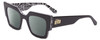 Profile View of SITO SHADES SENSORY DIVISION Designer Polarized Reading Sunglasses with Custom Cut Powered Smoke Grey Lenses in Black White Zebra Safari Ladies Cat Eye Full Rim Acetate 53 mm