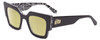 Profile View of SITO SHADES SENSORY DIVISION Designer Polarized Reading Sunglasses with Custom Cut Powered Sun Flower Yellow Lenses in Black White Zebra Safari Ladies Cat Eye Full Rim Acetate 53 mm