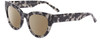 Profile View of SITO SHADES SOUL FUSION Designer Polarized Reading Sunglasses with Custom Cut Powered Amber Brown Lenses in Black Grey Tortoise Ladies Round Full Rim Acetate 51 mm
