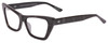 Profile View of SITO SHADES WONDERLAND Designer Single Vision Prescription Rx Eyeglasses in Black Mamba Ladies Cat Eye Full Rim Acetate 54 mm