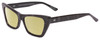 Profile View of SITO SHADES WONDERLAND Designer Polarized Reading Sunglasses with Custom Cut Powered Sun Flower Yellow Lenses in Black Mamba Ladies Cat Eye Full Rim Acetate 54 mm