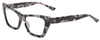 Profile View of SITO SHADES WONDERLAND Designer Progressive Lens Blue Light Blocking Eyeglasses in Black Grey Tortoise Ladies Cat Eye Full Rim Acetate 54 mm