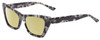 Profile View of SITO SHADES WONDERLAND Designer Polarized Reading Sunglasses with Custom Cut Powered Sun Flower Yellow Lenses in Black Grey Tortoise Ladies Cat Eye Full Rim Acetate 54 mm
