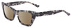 Profile View of SITO SHADES WONDERLAND Designer Polarized Reading Sunglasses with Custom Cut Powered Amber Brown Lenses in Black Grey Tortoise Ladies Cat Eye Full Rim Acetate 54 mm