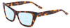 Profile View of SITO SHADES WONDERLAND Designer Progressive Lens Blue Light Blocking Eyeglasses in Honey Tortoise Havana Ladies Cat Eye Full Rim Acetate 54 mm