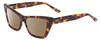 Profile View of SITO SHADES WONDERLAND Designer Polarized Reading Sunglasses with Custom Cut Powered Amber Brown Lenses in Honey Tortoise Havana Ladies Cat Eye Full Rim Acetate 54 mm