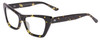 Profile View of SITO SHADES WONDERLAND Designer Progressive Lens Blue Light Blocking Eyeglasses in Limeade Black Yellow Tortoise Ladies Cat Eye Full Rim Acetate 54 mm