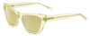 Profile View of SITO SHADES WONDERLAND Designer Polarized Reading Sunglasses with Custom Cut Powered Sun Flower Yellow Lenses in Limeade Green Crystal Ladies Cat Eye Full Rim Acetate 54 mm