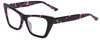 Profile View of SITO SHADES WONDERLAND Designer Single Vision Prescription Rx Eyeglasses in Paradise Black Purple Tortoise Ladies Cat Eye Full Rim Acetate 54 mm