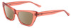 Profile View of SITO SHADES WONDERLAND Designer Polarized Reading Sunglasses with Custom Cut Powered Amber Brown Lenses in Watermelon Pink Crystal Ladies Cat Eye Full Rim Acetate 54 mm