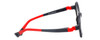 Side View of Cruiser KIDS 027-C3 Designer Blue Light Blocking Eyeglasses in Matte Black Red Unisex Round Full Rim Plastic 44 mm