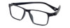 Profile View of Cruiser KIDS 032-C1 Designer Blue Light Blocking Eyeglasses in Matte Black Unisex Square Full Rim Plastic 47 mm