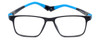 Front View of Cruiser KIDS 032-C4 Unisex Square Designer Reading Glasses Matte Black Blue 47mm