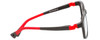 Side View of Cruiser KIDS 032-C2 Designer Blue Light Blocking Eyeglasses in Gloss Black Red Unisex Square Full Rim Plastic 47 mm