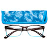 Top View of Calabria R218 Designer Bi-Focal Prescription Rx Eyeglasses in Blue Crystal Fade Ladies Rectangular Full Rim Acetate 51 mm