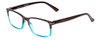 Profile View of Calabria R218 Designer Blue Light Blocking Eyeglasses in Blue Crystal Fade Ladies Rectangular Full Rim Acetate 51 mm