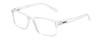 Profile View of Calabria L2007-C3 Designer Progressive Lens Prescription Rx Eyeglasses in Crystal Clear Unisex Square Full Rim Acetate 54 mm