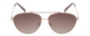 Front View of Kendall+Kylie KK4079CE LARA Women Aviator Designer Sunglass Gold Nude/Brown 56mm