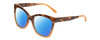 Profile View of Kendall+Kylie KK5120CE MARA Designer Polarized Sunglasses with Custom Cut Blue Mirror Lenses in Demi Tortoise Havana Gradient Ladies Cat Eye Full Rim Acetate 55 mm