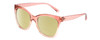 Profile View of Kendall+Kylie KK5120CE MARA Designer Polarized Reading Sunglasses with Custom Cut Powered Sun Flower Yellow Lenses in Blush Pink Crystal Ladies Cat Eye Full Rim Acetate 55 mm