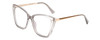 Profile View of Kendall+Kylie KK5126 CHARLOTTE Designer Reading Eye Glasses in Smoke Grey Crystal Gold Ladies Cat Eye Full Rim Acetate 54 mm