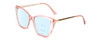 Profile View of Kendall+Kylie KK5126 CHARLOTTE Designer Progressive Lens Blue Light Blocking Eyeglasses in Blush Pink Crystal Gold Ladies Cat Eye Full Rim Acetate 54 mm