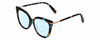 Profile View of Kendall+Kylie KK5128CE CECI Designer Progressive Lens Blue Light Blocking Eyeglasses in Blue Demi Tortoise Havana Ladies Cat Eye Full Rim Acetate 53 mm