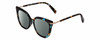 Profile View of Kendall+Kylie KK5128CE CECI Designer Polarized Sunglasses with Custom Cut Smoke Grey Lenses in Blue Demi Tortoise Havana Ladies Cat Eye Full Rim Acetate 53 mm