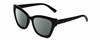 Profile View of Kendall+Kylie KK5130CE ESTELLE Designer Polarized Sunglasses with Custom Cut Smoke Grey Lenses in Shiny Black  Ladies Cat Eye Full Rim Acetate 52 mm